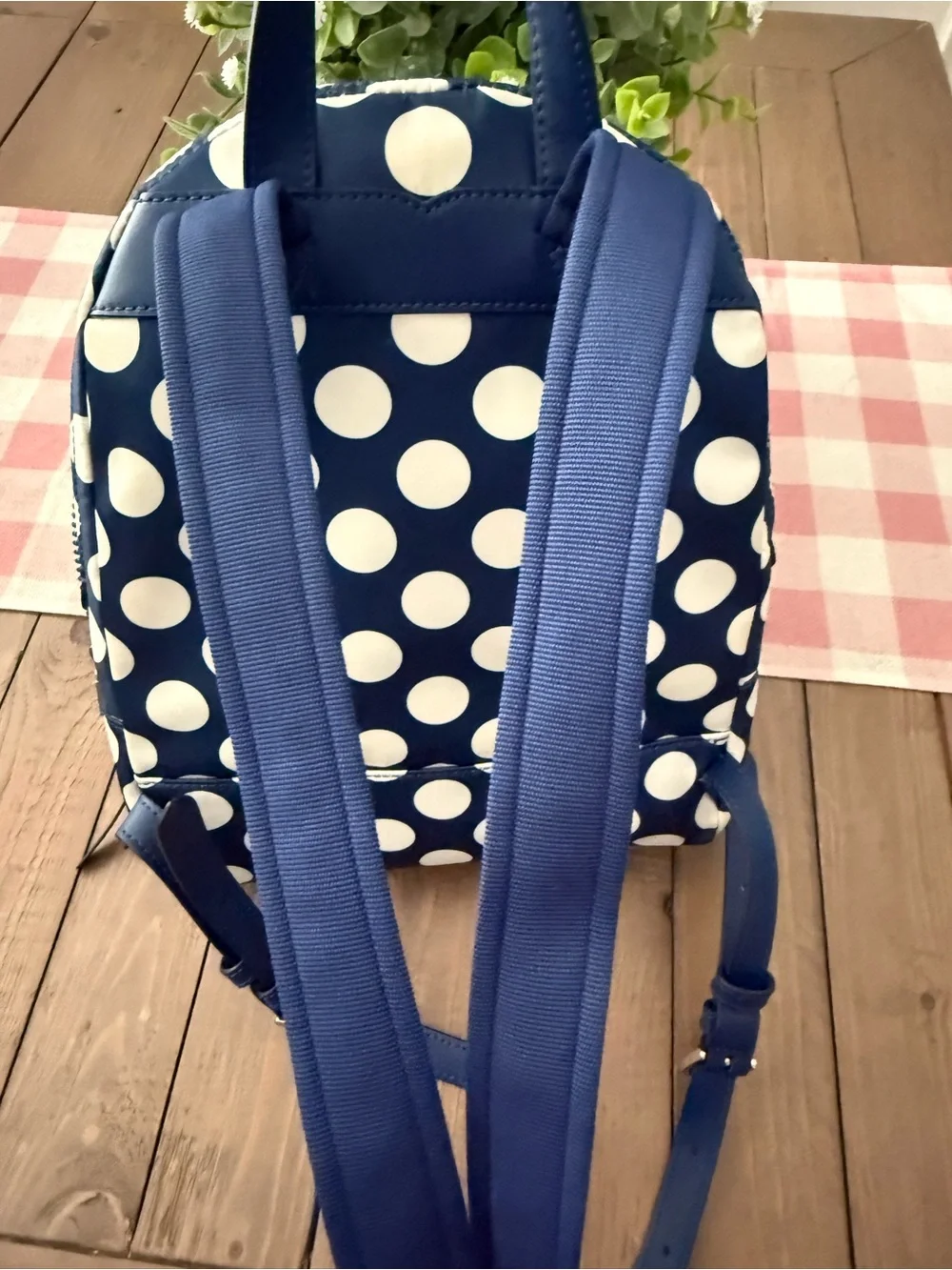 Kate Spade Navy Polka Dot Backpack
